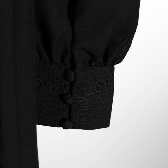 H&M Women's Black Long Sleeve Dress Puff Sleeve Party Cocktail Shift XS NWT - Picture 9 of 10